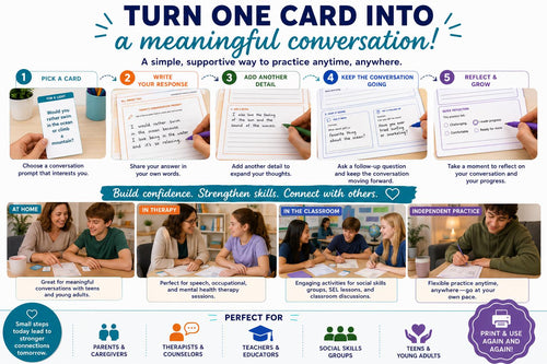 Conversation & Social Scenario Cards Bundle for Teens and Adults