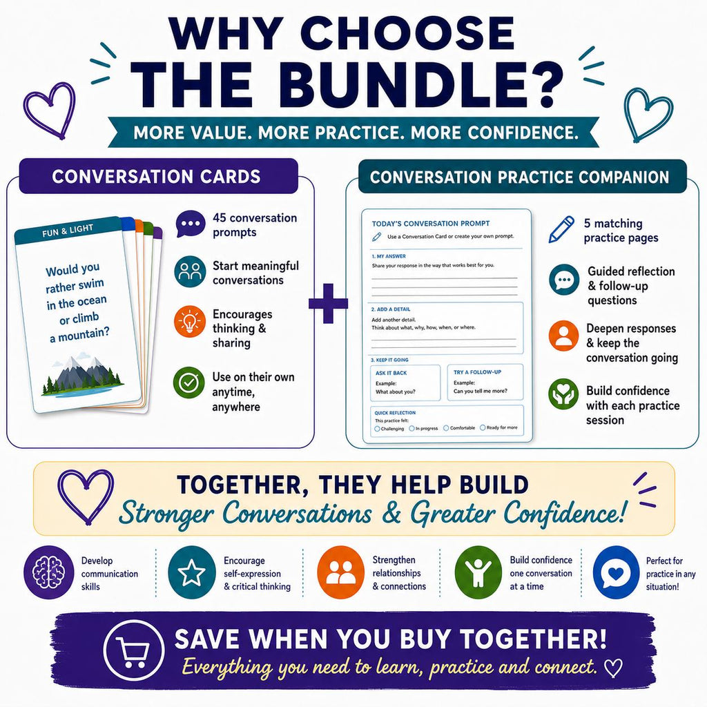 Conversation & Social Scenario Cards Bundle for Teens and Adults