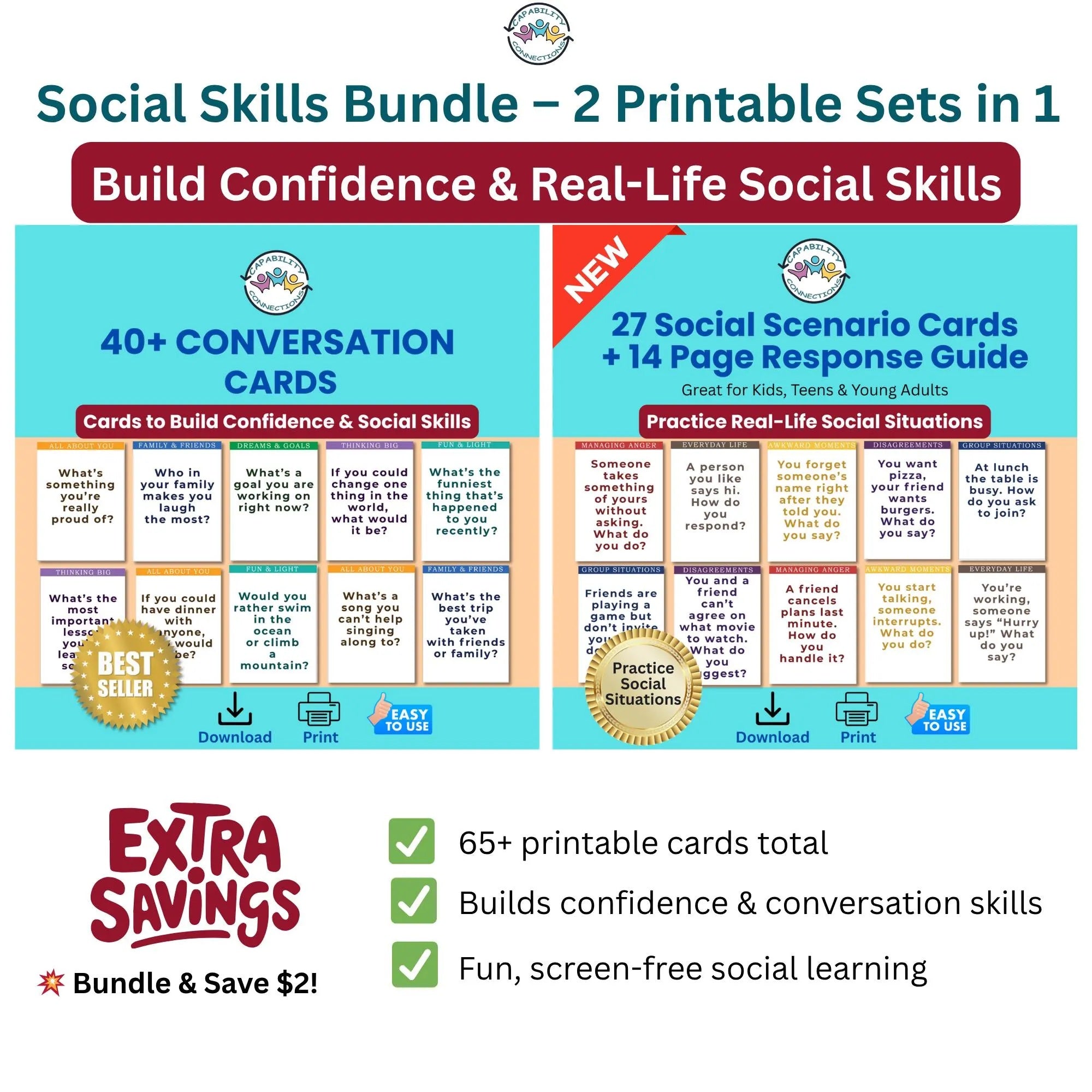 Conversation & Scenario Cards Bundle