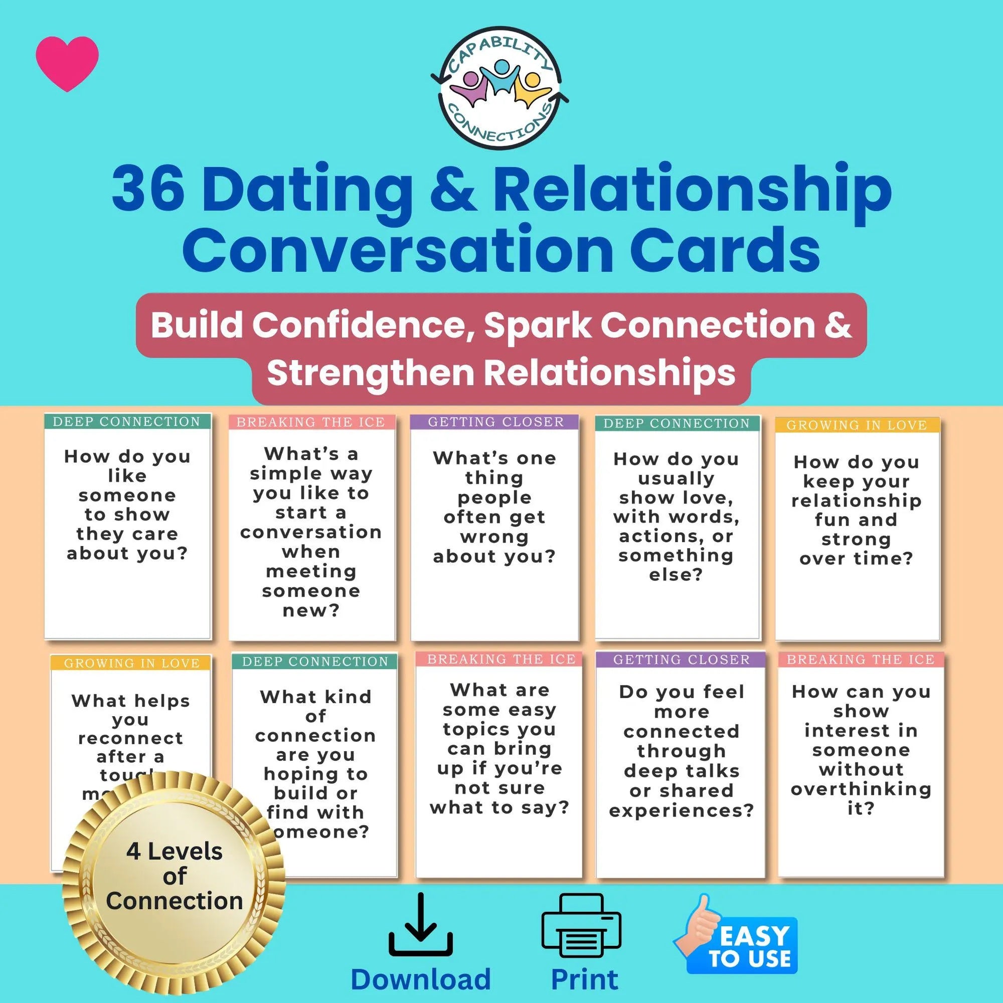 Dating & Relationship Conversation Cards (PDF)
