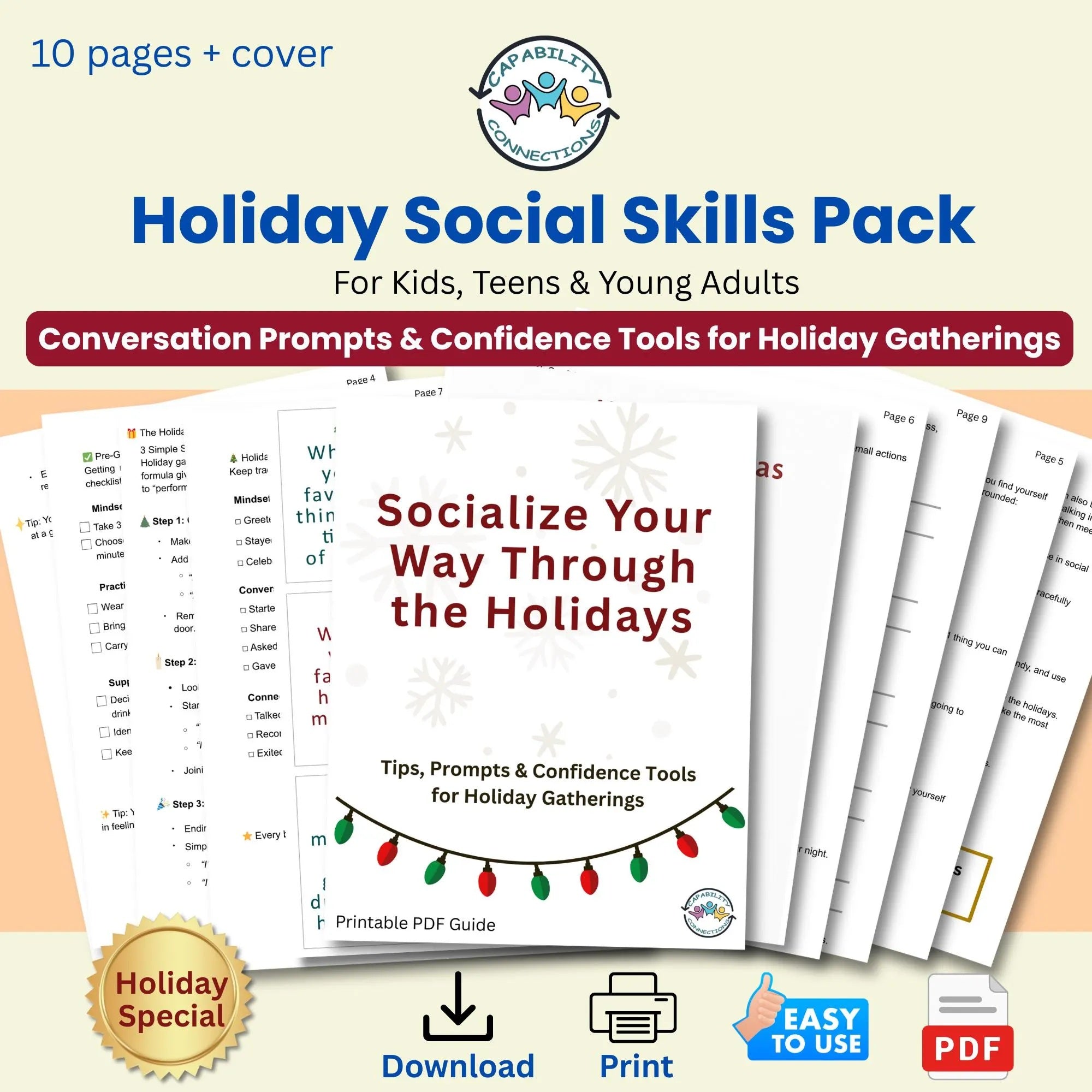 Holiday Social Skills Kit | Conversation Cards (PDF)