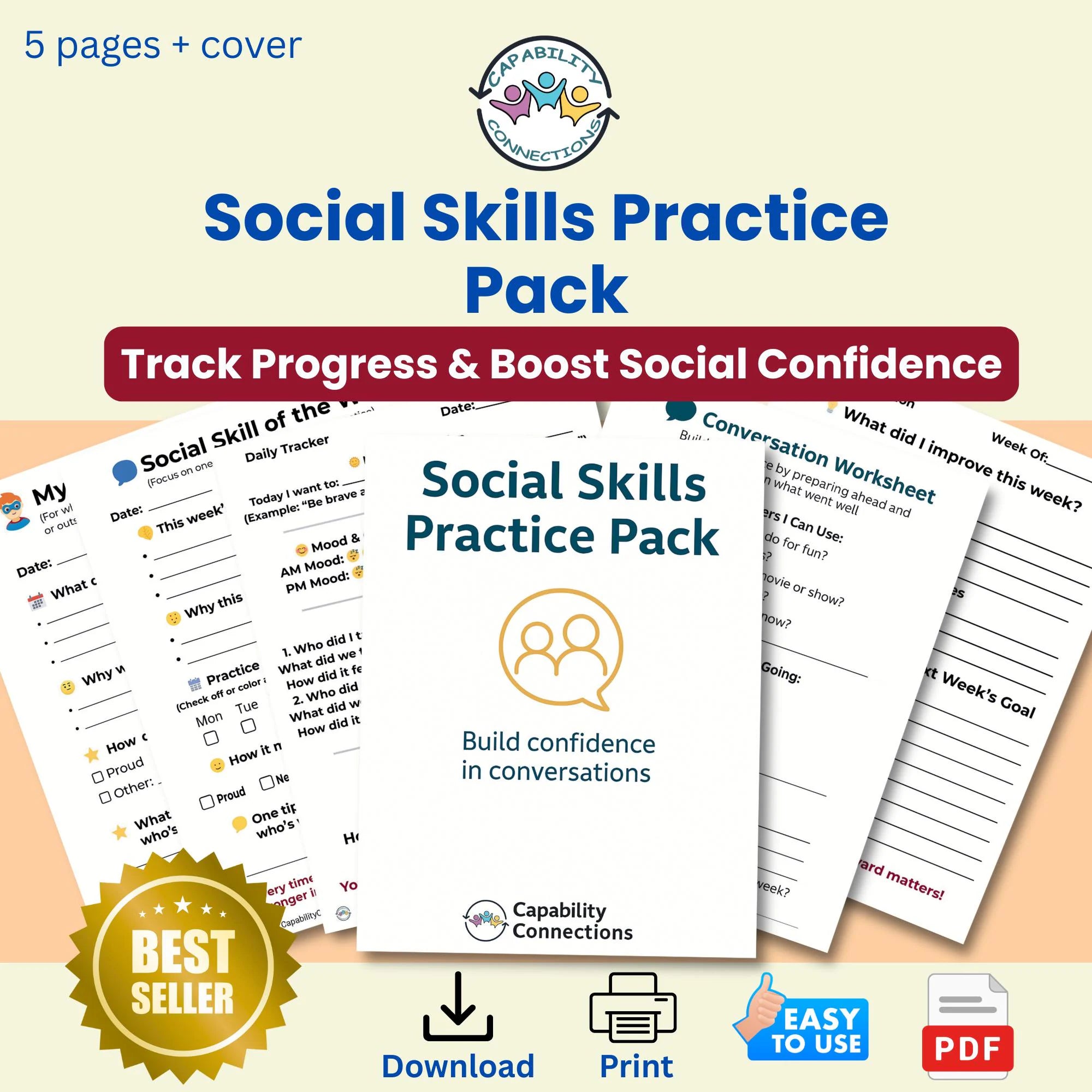 Social Skills Worksheets | 5 SEL Activities for Teens & Young Adults (PDF)
