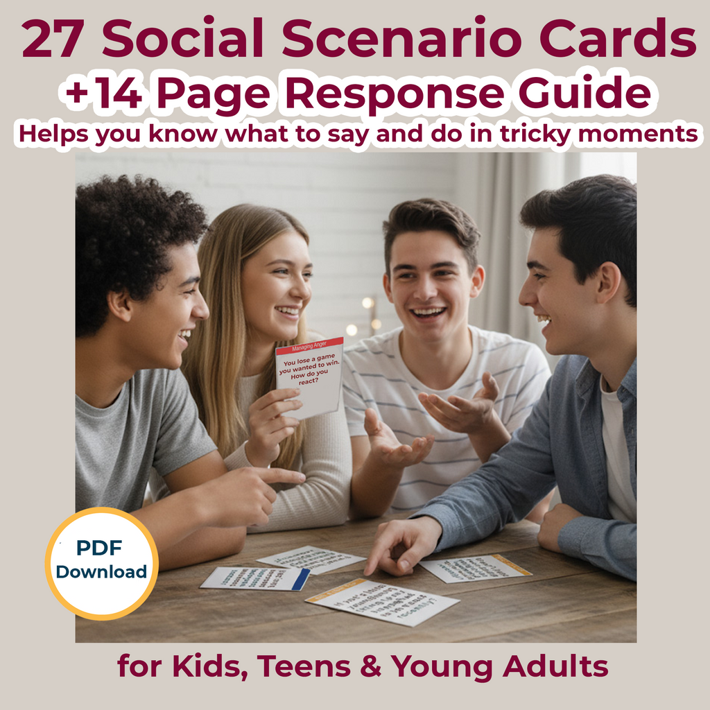 Social Scenario Cards for Teens & Adults (PDF) – Communication Skills and Response Guide